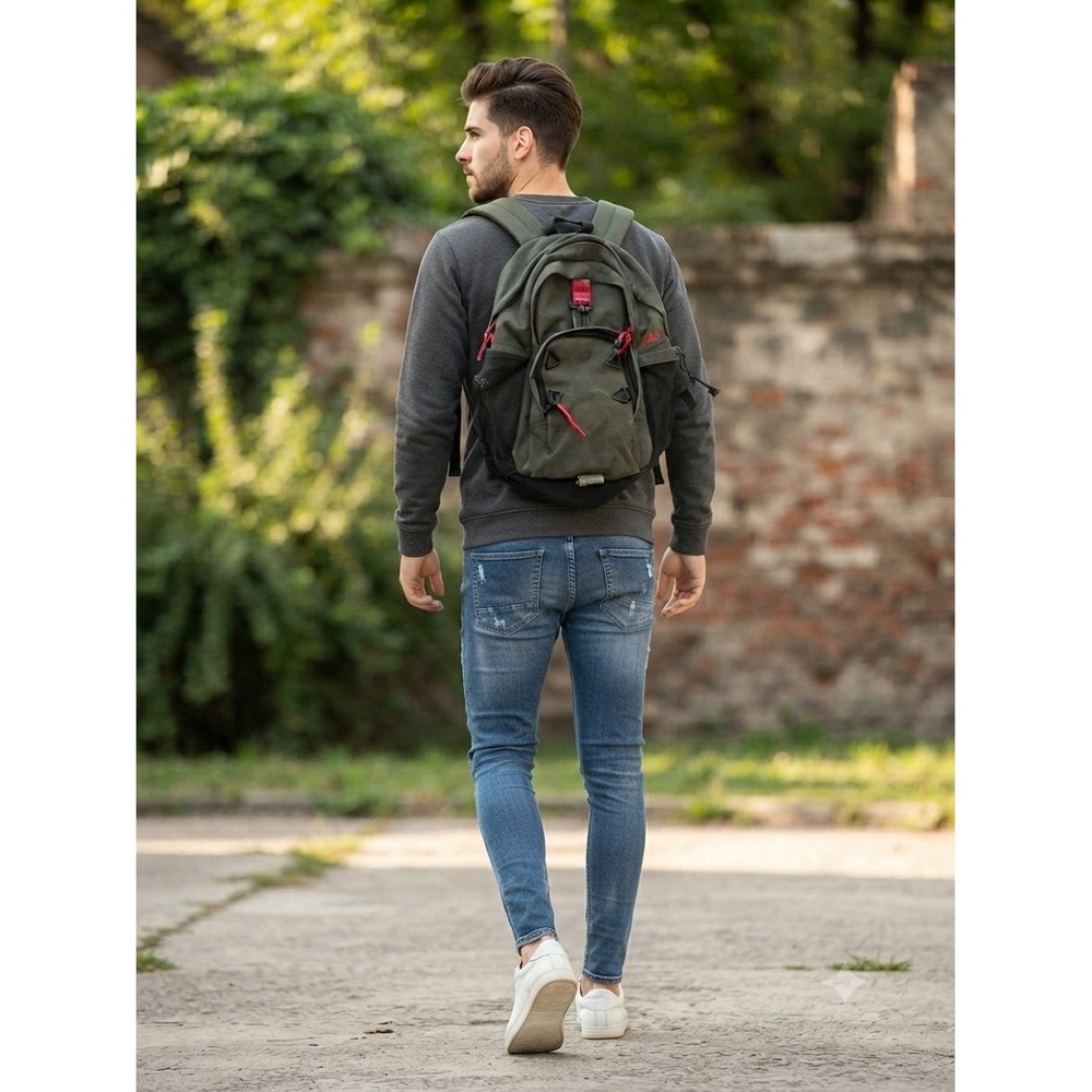 Moda Sport Collection M-18 Olive Green Daypack Backpack Hiking School Bag